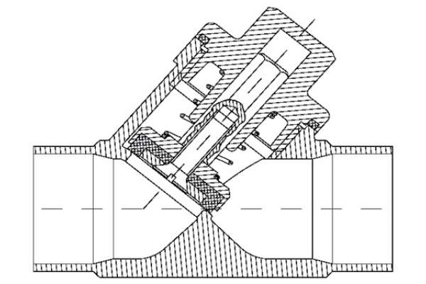 1/2´ Schrägsitz-Rückschlagventil PN40